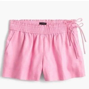 NWT J. Crew linen Short with Side Ties Shorts in Neon Pink L